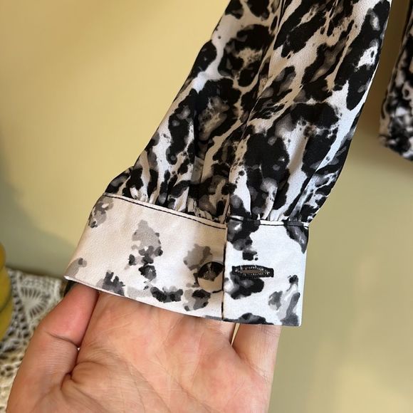 Dorothy Perkins women’s‎ long sleeve blouse black white size 6 - Picture 2 of 8